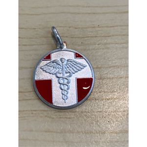 .925 Medic Alert Sterling Silver Jewelry Charm #medical #Italy